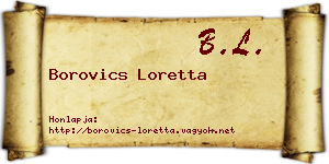 Borovics Loretta névjegykártya
